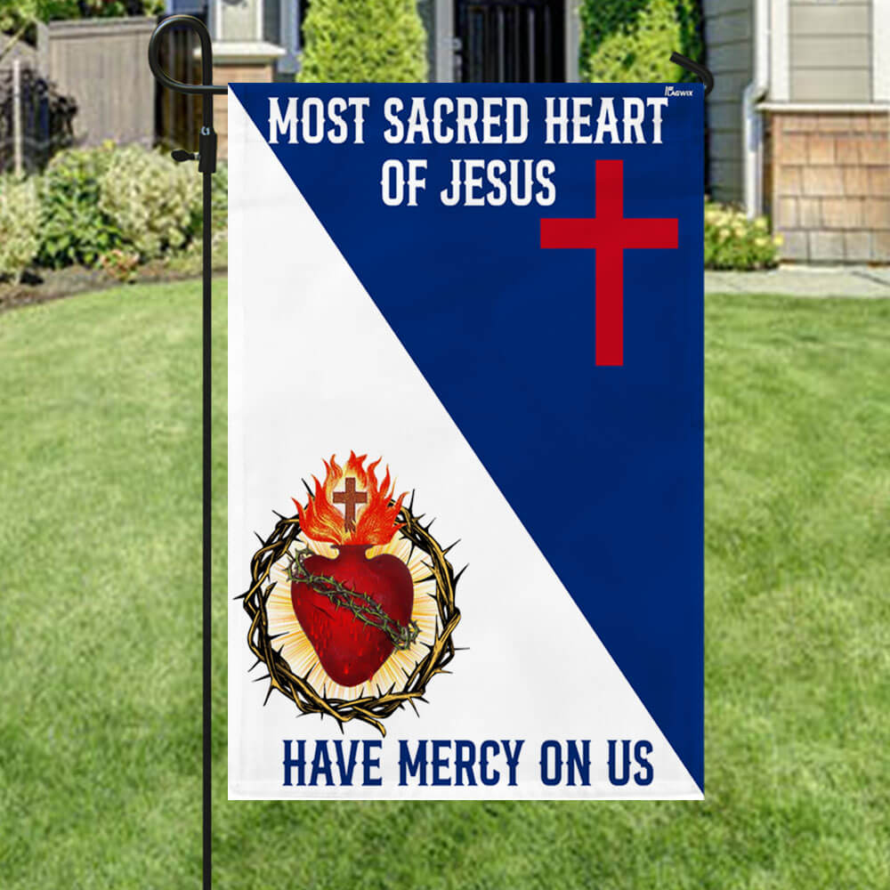 Sacred Heart Of Jesus Have Mercy On Us, Jesus Christian Catholic Flag