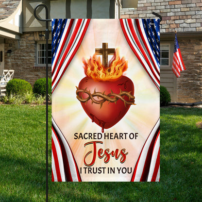 Sacred Heart Of Jesus I Trust In You Jesus American Flag