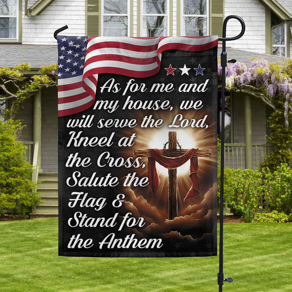 FLAGWIX  Jesus Cross American Flag As For Me And My House We Will Serve The Lord Flag 3-Day Shipping