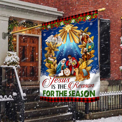 Jesus Christmas Flag Jesus Is The Reason For The Season Holy Night Nativity of Jesus Flag