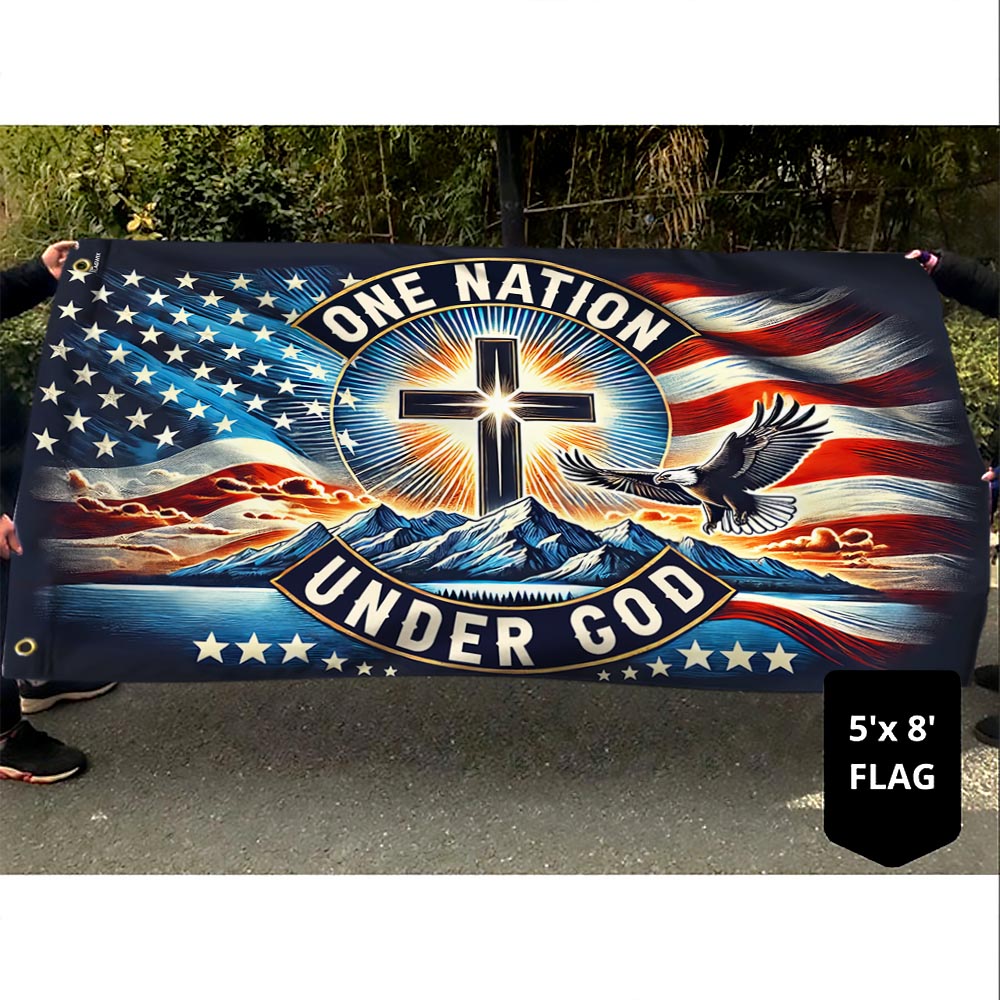 One Nation Under God Christian Patriotism American Grommet Flag