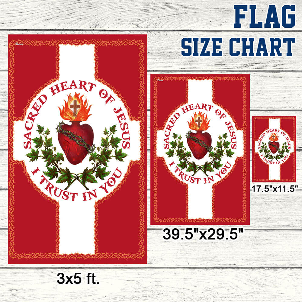 Sacred Heart Of Jesus I Trust In You Christian Catholic Flag 3-Day Shipping