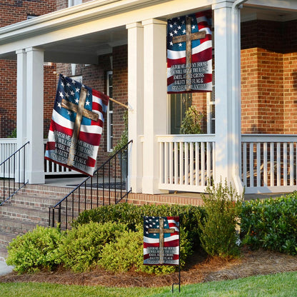 FLAGWIX  Jesus Cross Patriotic Flag As For Me And My House We Will Serve The Lord Flag