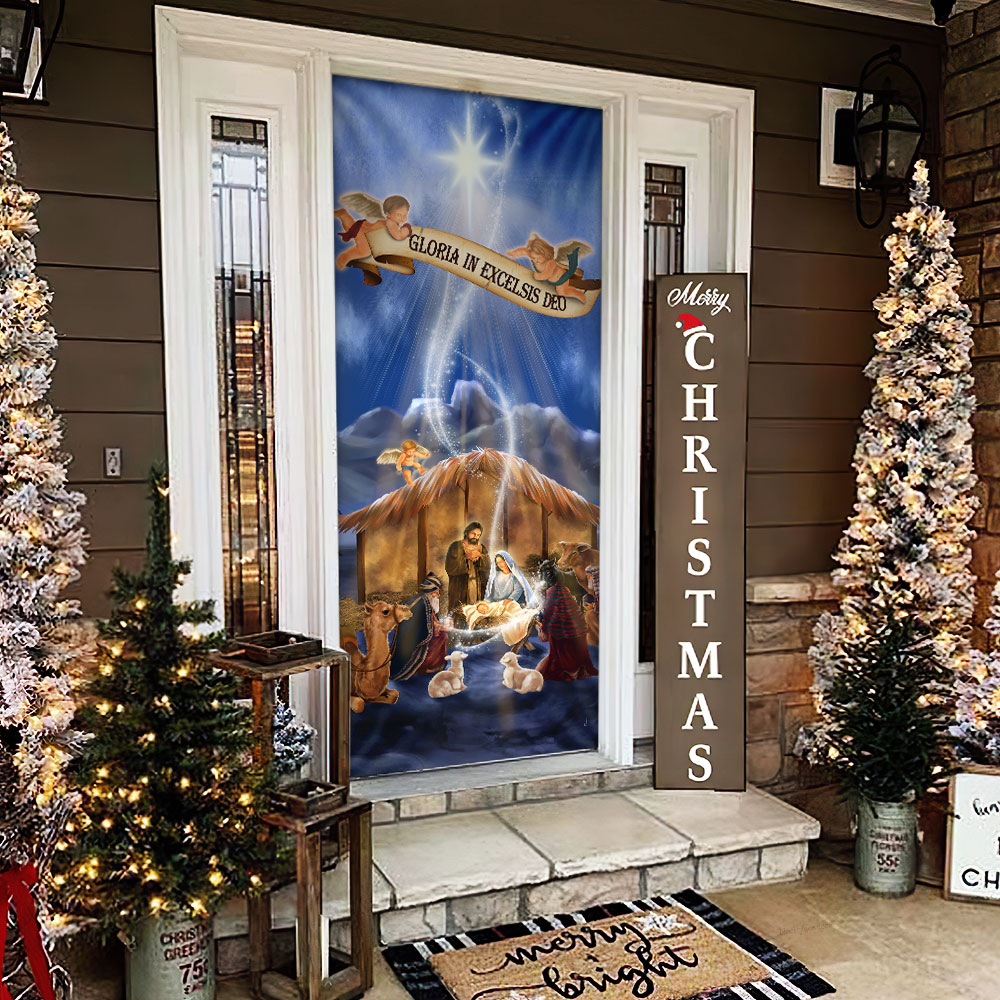 Nativity Scene Door Cover, Jesus Is Born