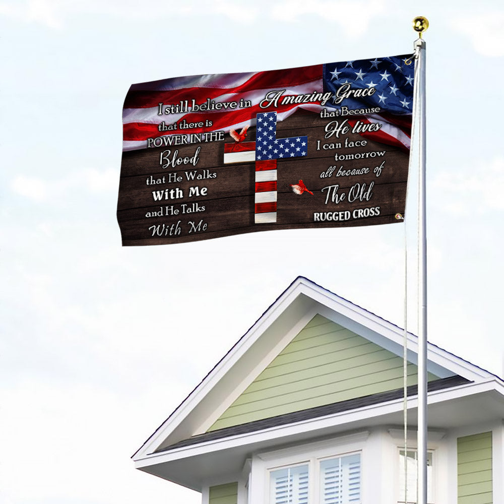 Jesus Cross Grommet Flag The Old Rugged Cross