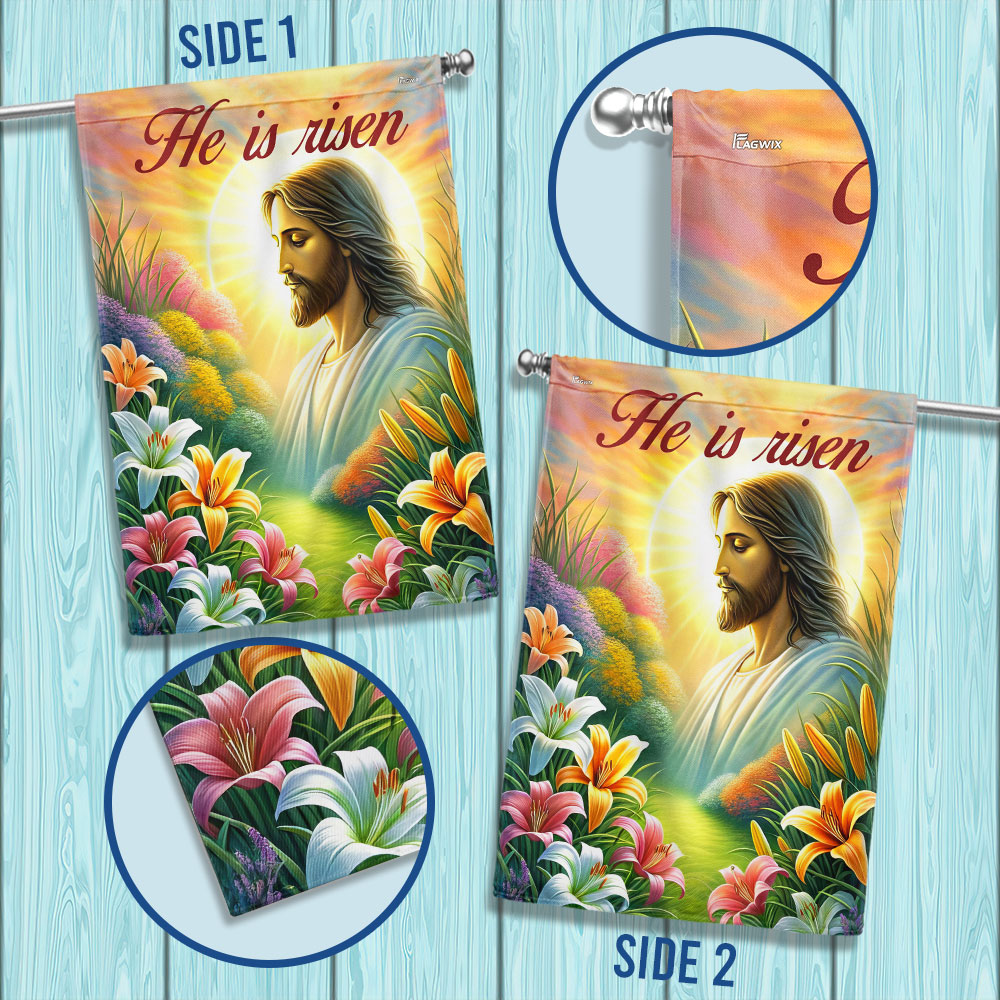 FLAGWIX  Jesus Christ Easter Day He Is Risen Flag