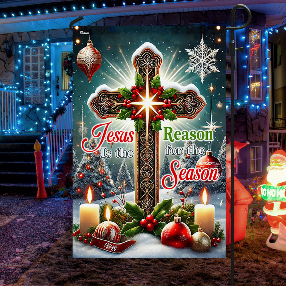 Jesus Christ Christmas Jesus Is The Reason For The Season Flag