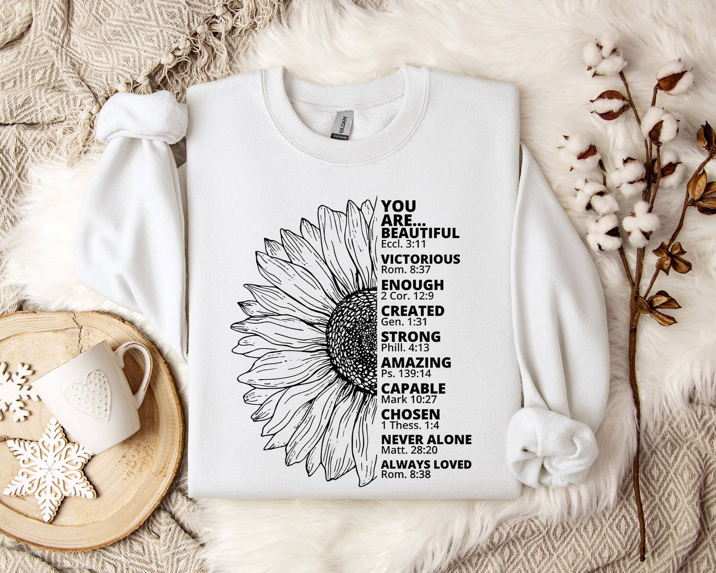 You Are Beautiful Victorious Enough Created Strong Amazing Capable Chosen Never Alone Always Loved Sweatshirt