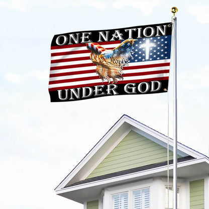 Flagwix American Flag - One Nation Under God Patriotic Eagle American Grommet Flag