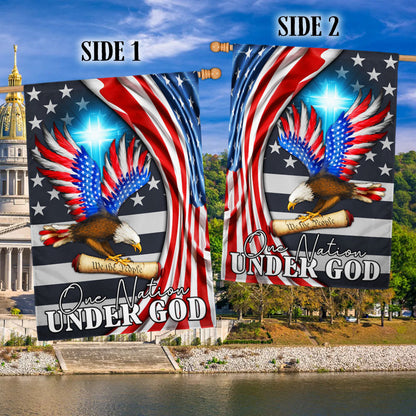 One Nation Under God Patriot Eagle We The People Flag