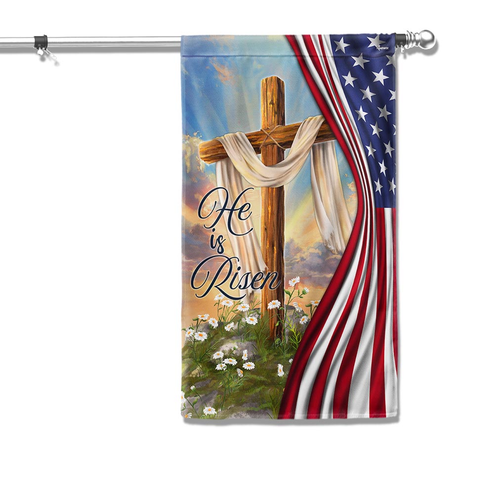 FLAGWIX  Jesus Christian Cross Easter Resurrection of Jesus He Is Risen Flag