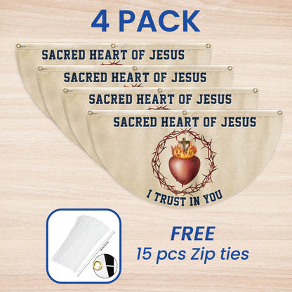 Sacred Heart Of Jesus I Trust In You Catholic Christian Non-Pleated Fan Flag