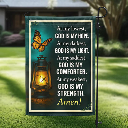 Inspirational Christian God Is My Strength Flag