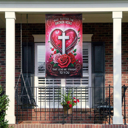God Blessed Us, Christian Heart Valentine Flag