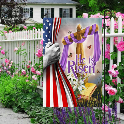 FLAGWIX Easter Christian Cross He Is Risen Flag