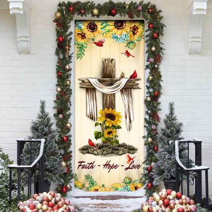 Jesus Cross. Faith - Hope - Love Door Cover