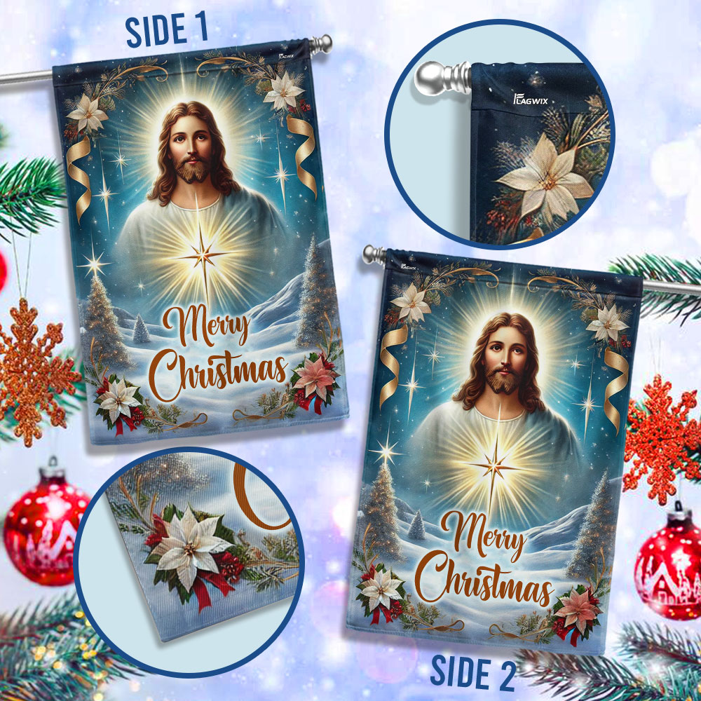 Jesus Christ Christmas Flag