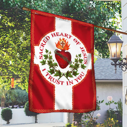 Sacred Heart Of Jesus I Trust In You Christian Catholic Flag 3-Day Shipping