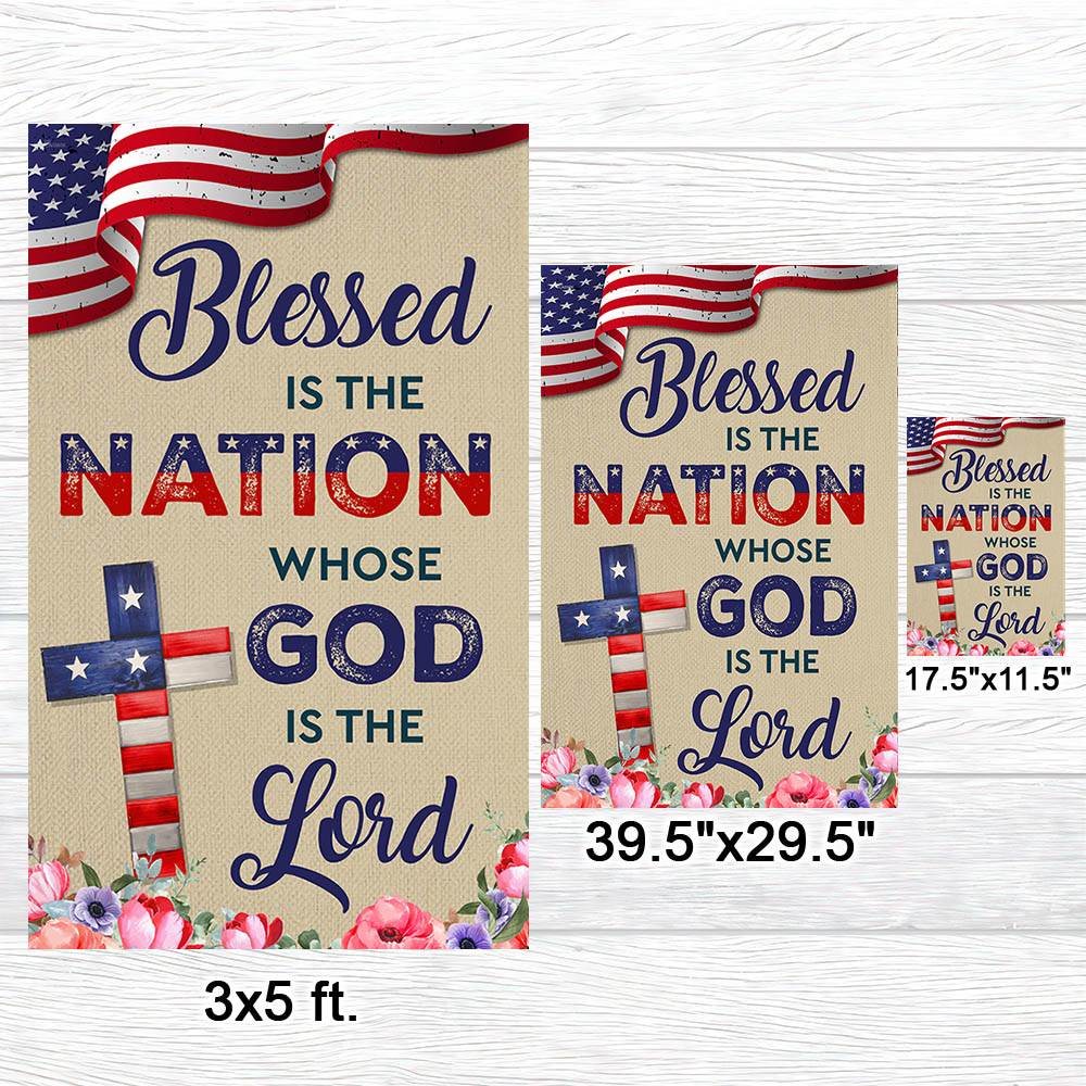 Flagwix American Flag - Blessed Is The Nation Whose  God Is The Lord Patriotic American Flag
