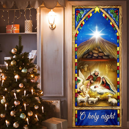 Nativity Scene Christmas Door Cover O Holy Night
