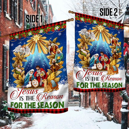 Jesus Christmas Flag Jesus Is The Reason For The Season Holy Night Nativity of Jesus Flag