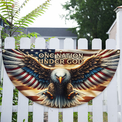 One Nation Under God Patriotic Eagle Non-Pleated Fan Flag