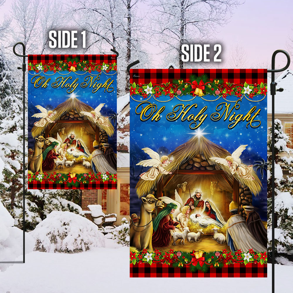 Nativity of Jesus Oh Holy Night  Jesus Christmas Flag