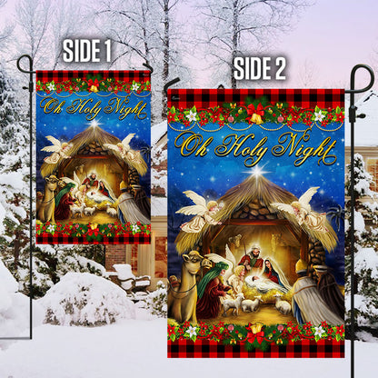 Nativity of Jesus Oh Holy Night  Jesus Christmas Flag