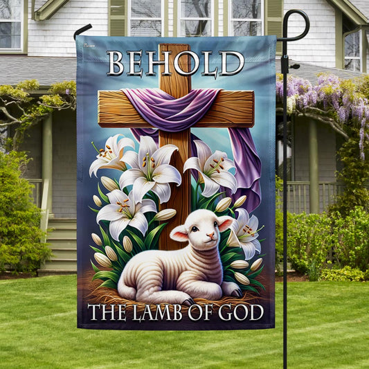 FLAGWIX  Easter Day Christian Cross Behold The Lamb Of God Flag