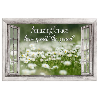 Amazing Grace Wall Art: Amazing Grace How Sweet The Sound Canvas, Daisy Paintings