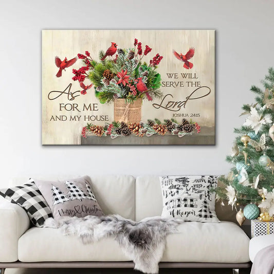 As For Me And My House Christmas Wall Art Canvas