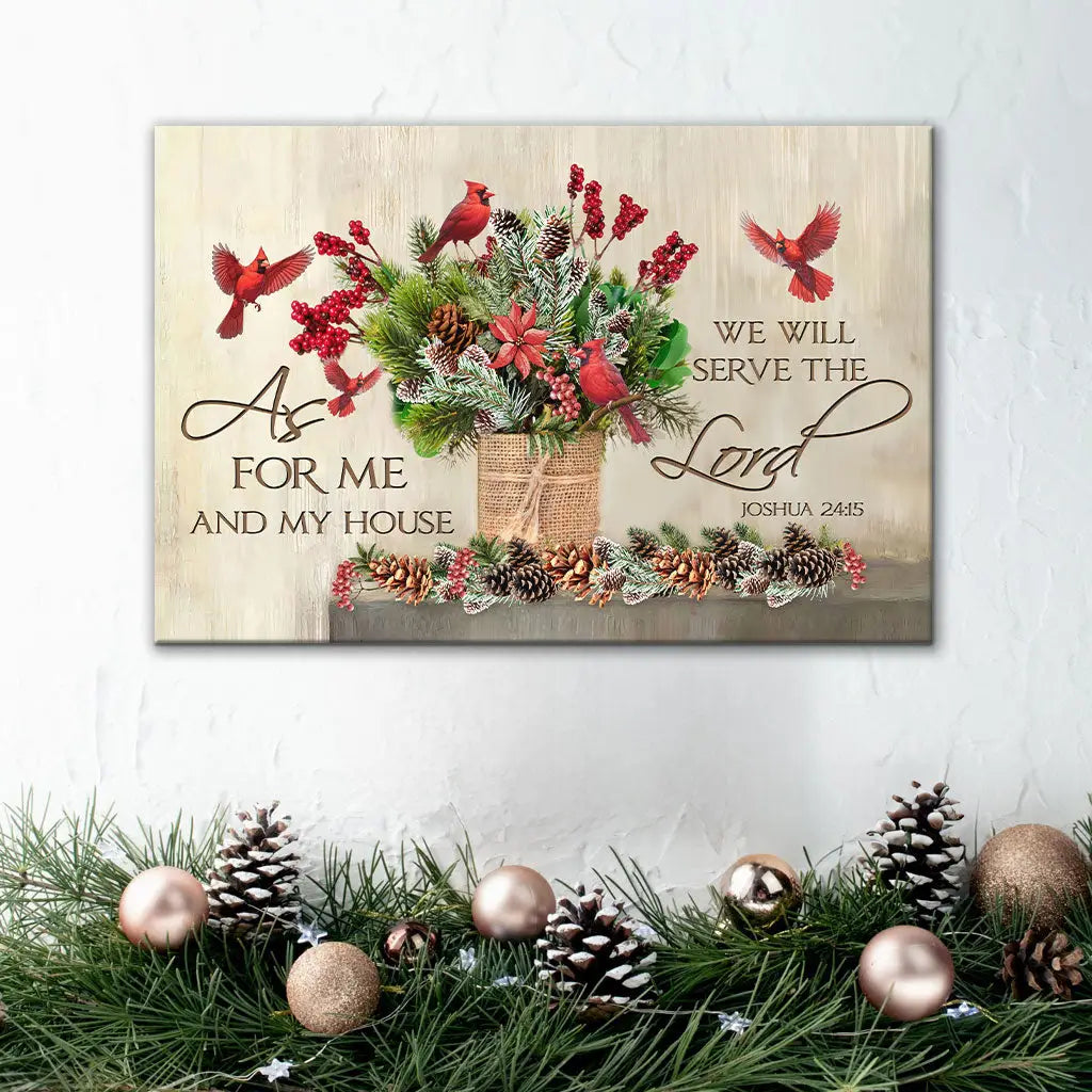 As For Me And My House Christmas Wall Art Canvas