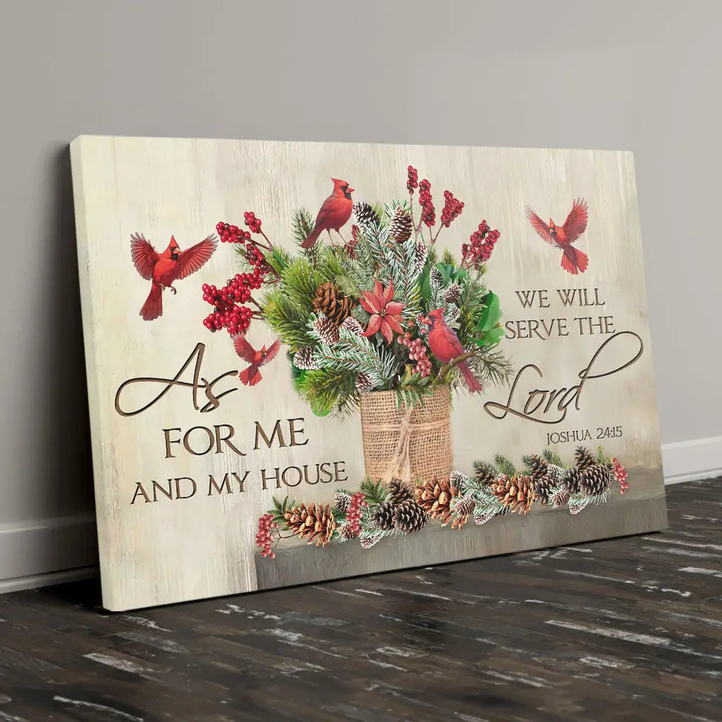 As For Me And My House Christmas Wall Art Canvas