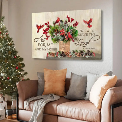 As For Me And My House Christmas Wall Art Canvas