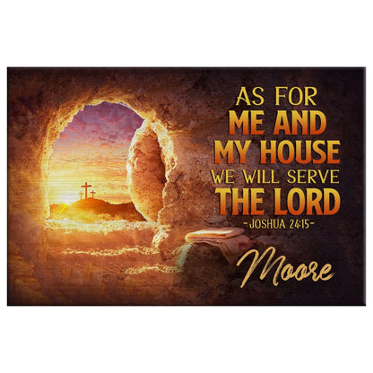 Personalized Wall Art, As for Me and My House Joshua 24:15, Custom Family Name Canvas
