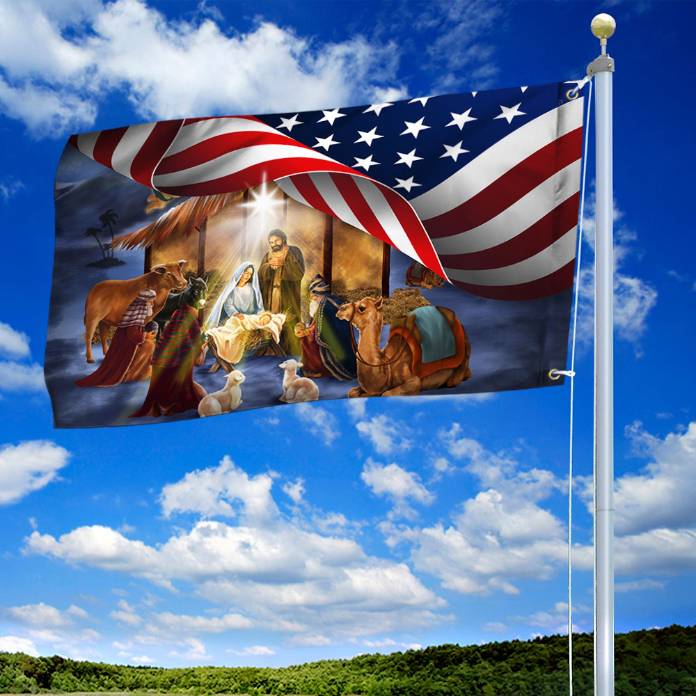 Christmas Grommet Flag Nativity Of Jesus