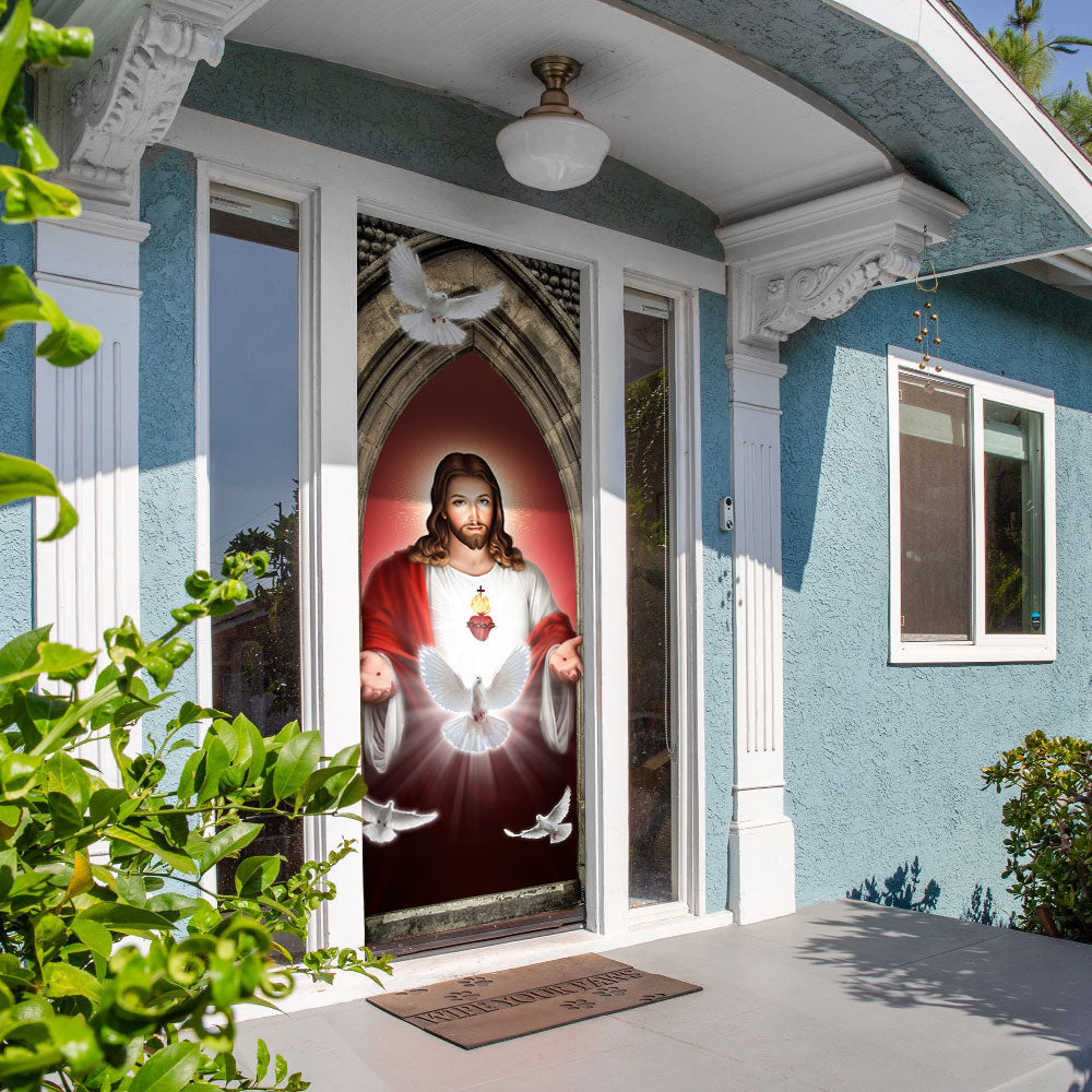 Jesus Christ Dove Holy Spirit Door Cover