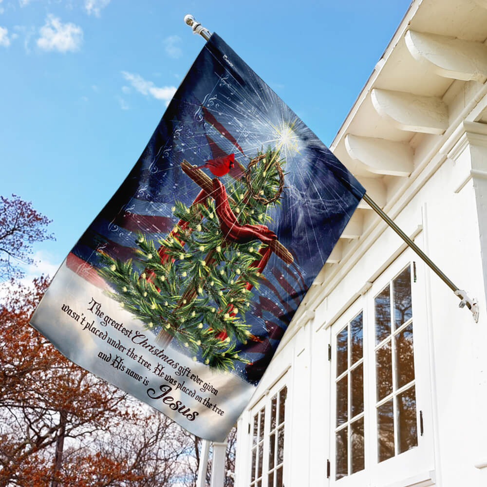 Jesus Christ The Greatest Gift Christmas Flag