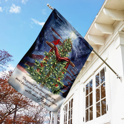 Jesus Christ The Greatest Gift Christmas Flag