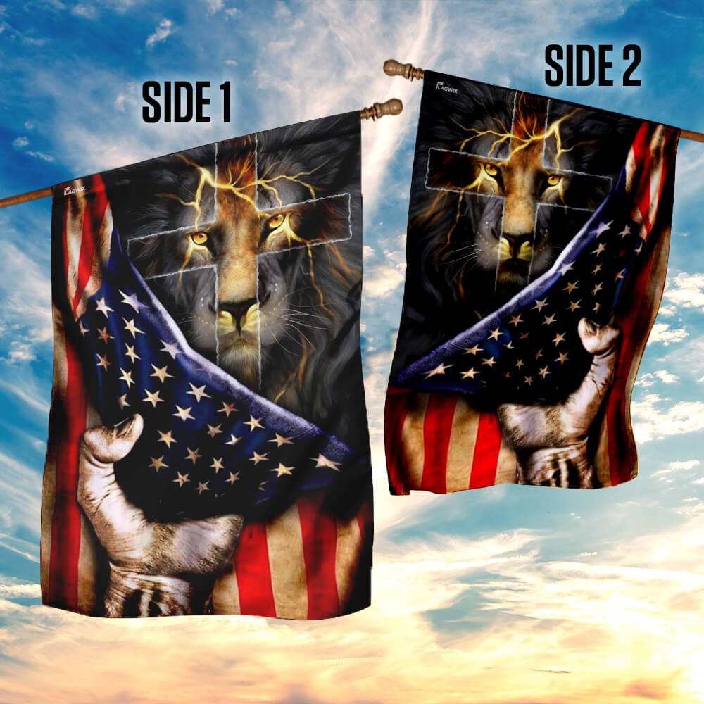Christian Lion Cross Flag