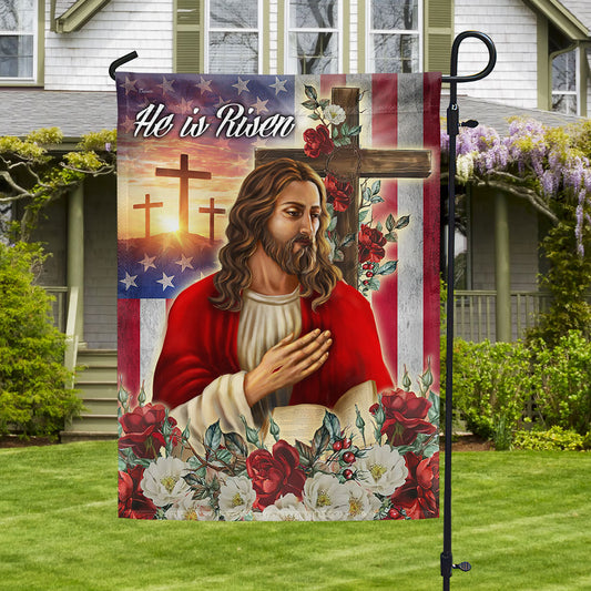 Easter Jesus Christ He Is Risen Flag
