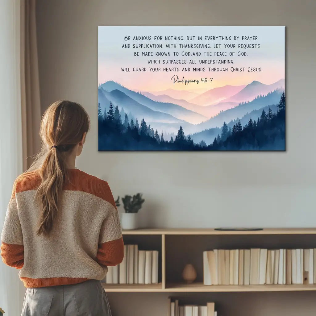 Be Anxious for Nothing Philippians 4:6-7 Wall Art Canvas