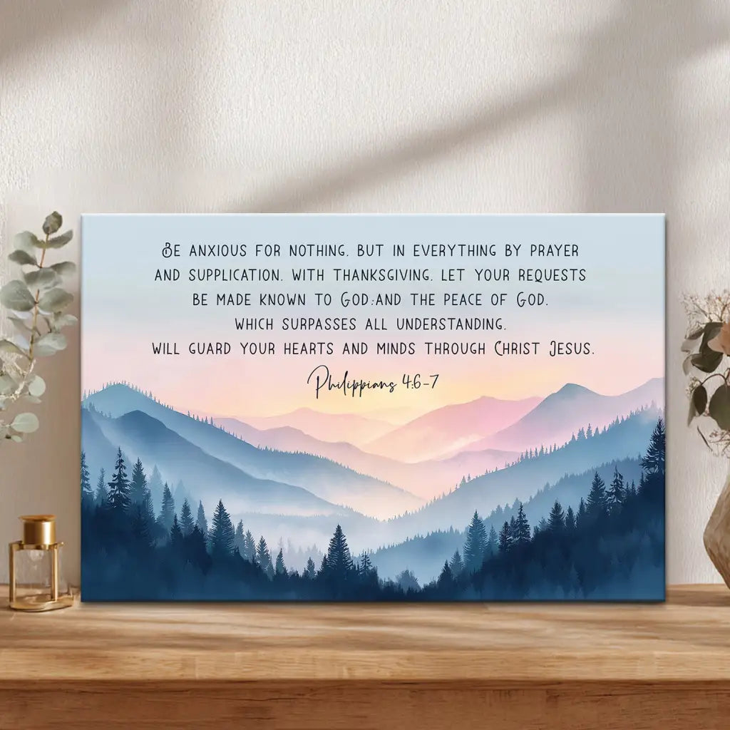 Be Anxious for Nothing Philippians 4:6-7 Wall Art Canvas