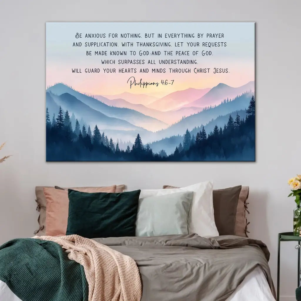 Be Anxious for Nothing Philippians 4:6-7 Wall Art Canvas