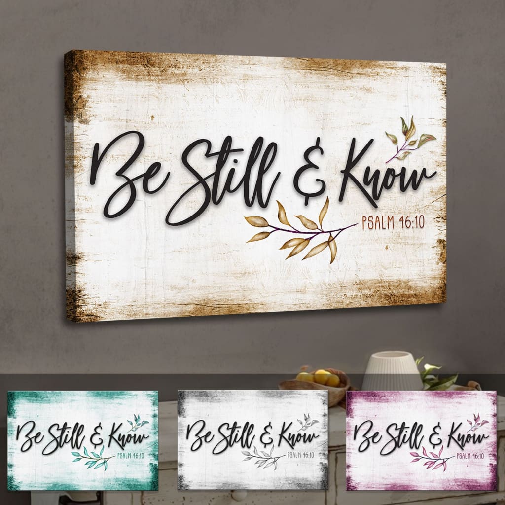 Be Still And Know Psalm 46:10 Wall Art Canvas, Farmhouse Christian Wall Decor
