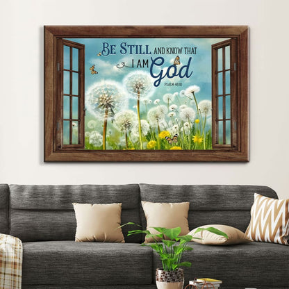 Be Still and Know That I Am God, Butterflies and Dandelions, Wall Art Canvas
