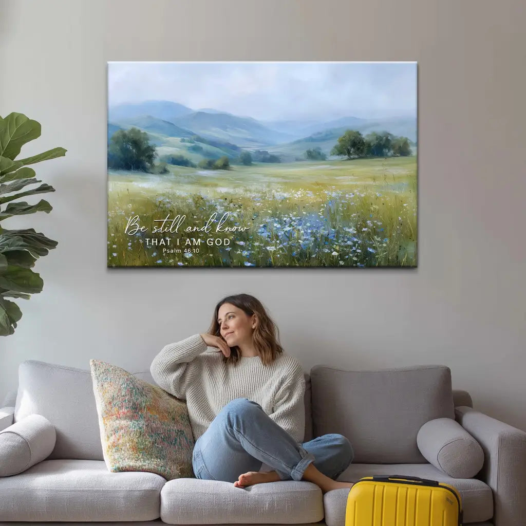 Be Still And Know That I Am God Psalm 46:10 Wall Art Canvas Print
