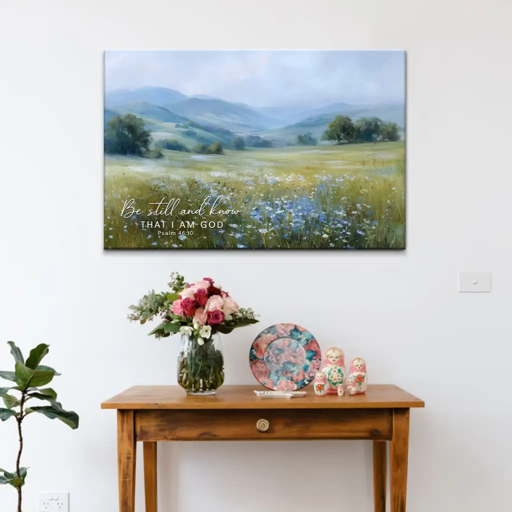 Be Still And Know That I Am God Psalm 46:10 Wall Art Canvas Print