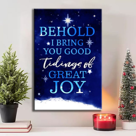 Behold I Bring You Good Tidings Of Great Joy Christmas Wall Art Canvas