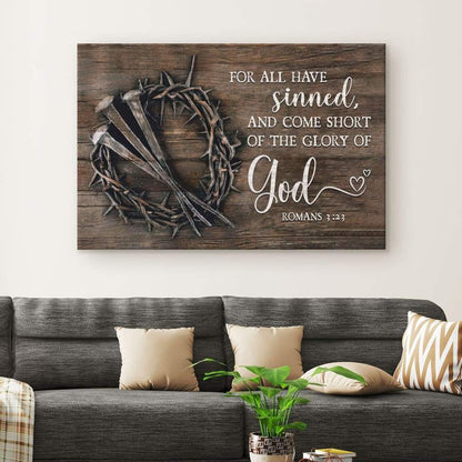 Bible Verse Wall Art: For All Have Sinned KJV Romans 3:23 Canvas Print